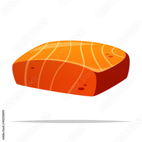 Fresh salmon fillet vector isolated illustration