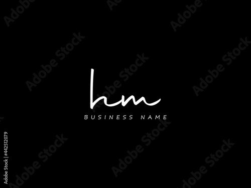 Letter HM Logo, signature hm logo icon vector for your business