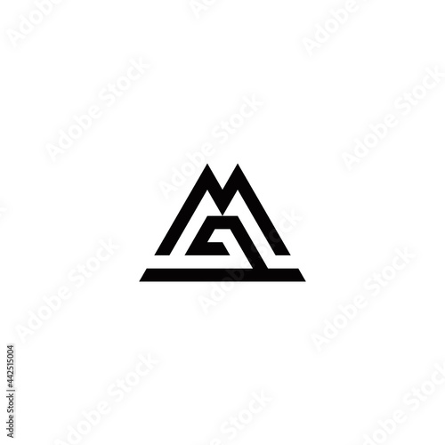 m g mg gm initial logo design vector template