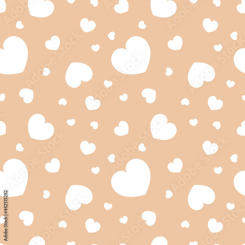 Flyaway white hearts repeating pattern