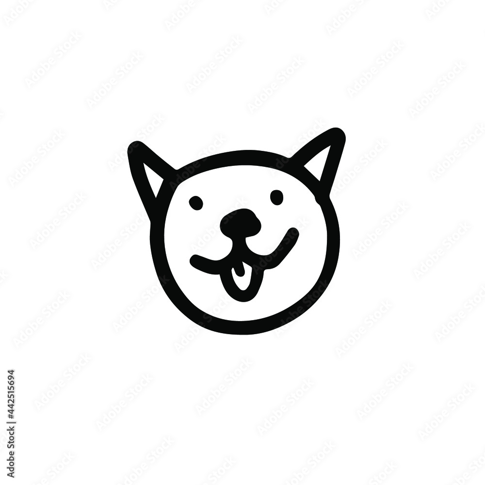 Dog faces. Hand drawn cute cartoon illustration Dog faces. Hand drawn cute cartoon illustration