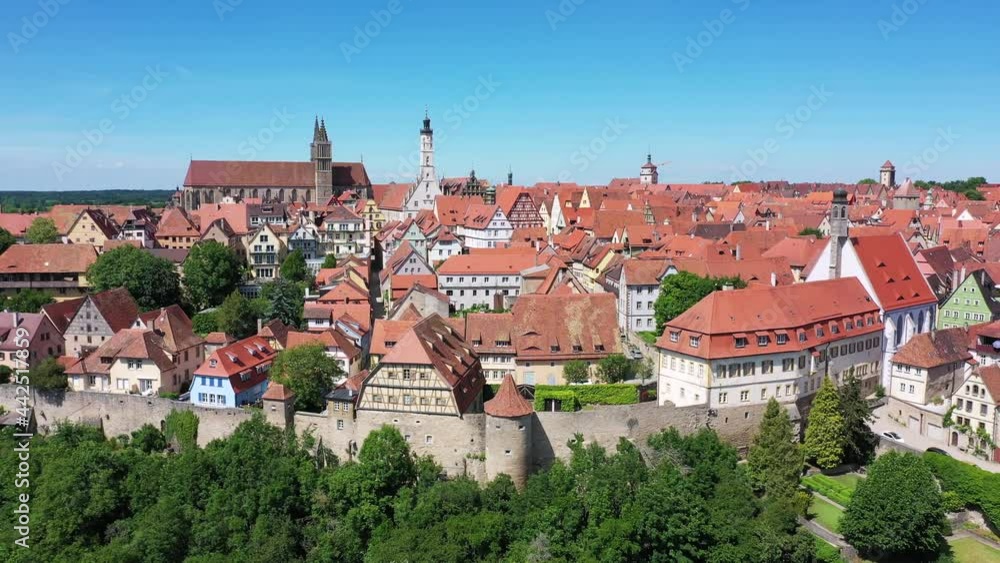 Rothenburg Ob Der Tauber, Germany. Aerial view of the medieval town. Rothenburg Ob Der Tauber, Germany. Aerial view of the medieval town.
