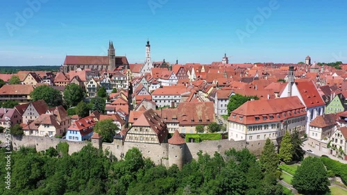 Rothenburg Ob Der Tauber, Germany. Aerial view of the medieval town. 