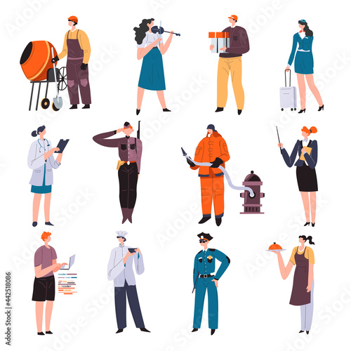 People of different professions, male and female