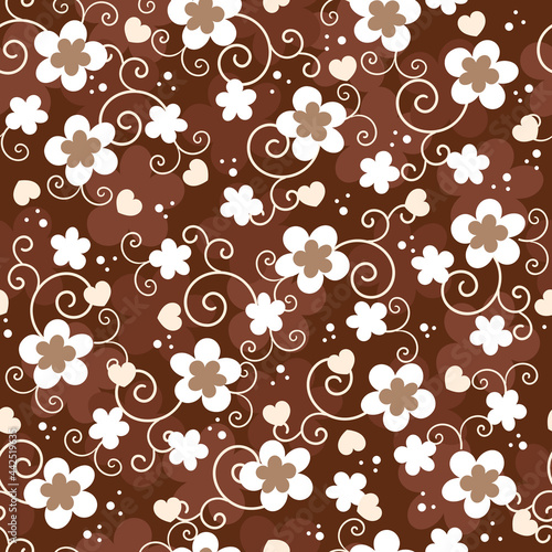 Many white tiny flowers seamless pattern
