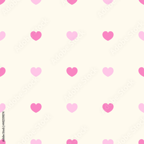 Pink cute hearts seamless pattern