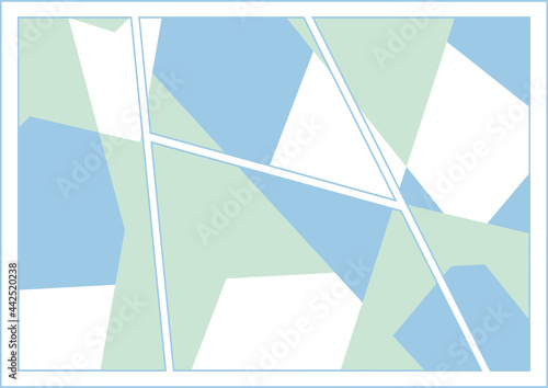 コマ割りフレーム　爽やかな配色の幾何学背景