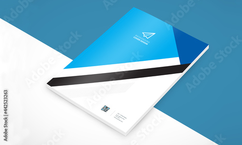 Blue Black Vector business proposal Leaflet Brochure Flyer template design, book cover layout design, abstract business presentation template, a4 size design