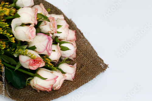 Flower Bouquet isolated on white background with space of your text. photo