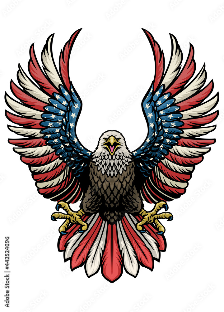 Obraz premium eagle of america in hand drawn style