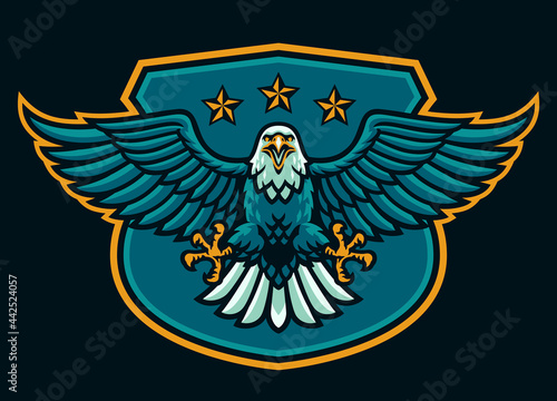 eagle mascot logo on the shield photo