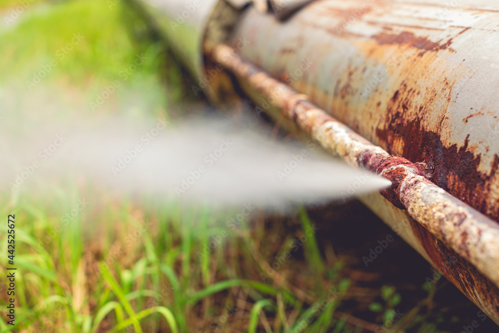 Corrosion rusty through socket tube steam gas leak pipeline Corrosion rusty through socket tube steam gas leak pipeline