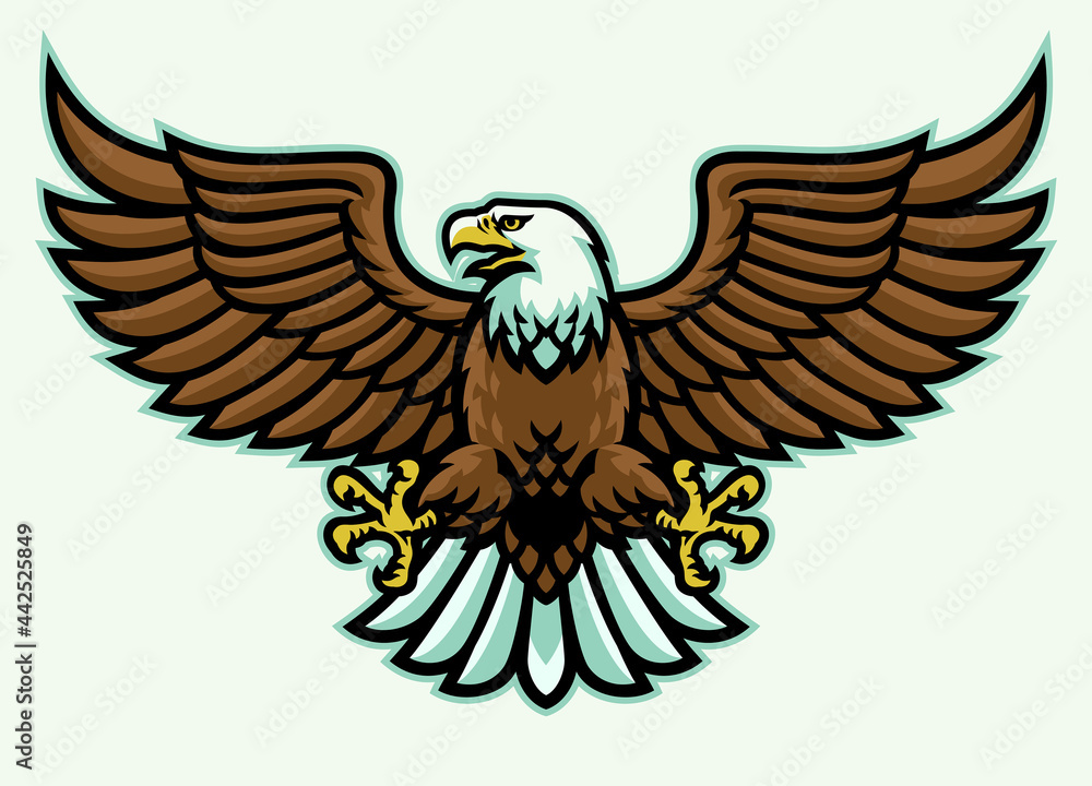 Obraz premium angry eagle mascot spreading the wings
