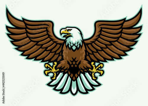 angry eagle mascot spreading the wings