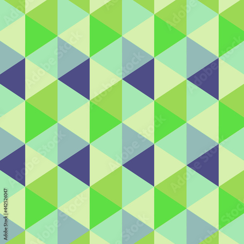 abstract light green colorful square geometric shapes and halftone minimalistic triangle texture on dark.