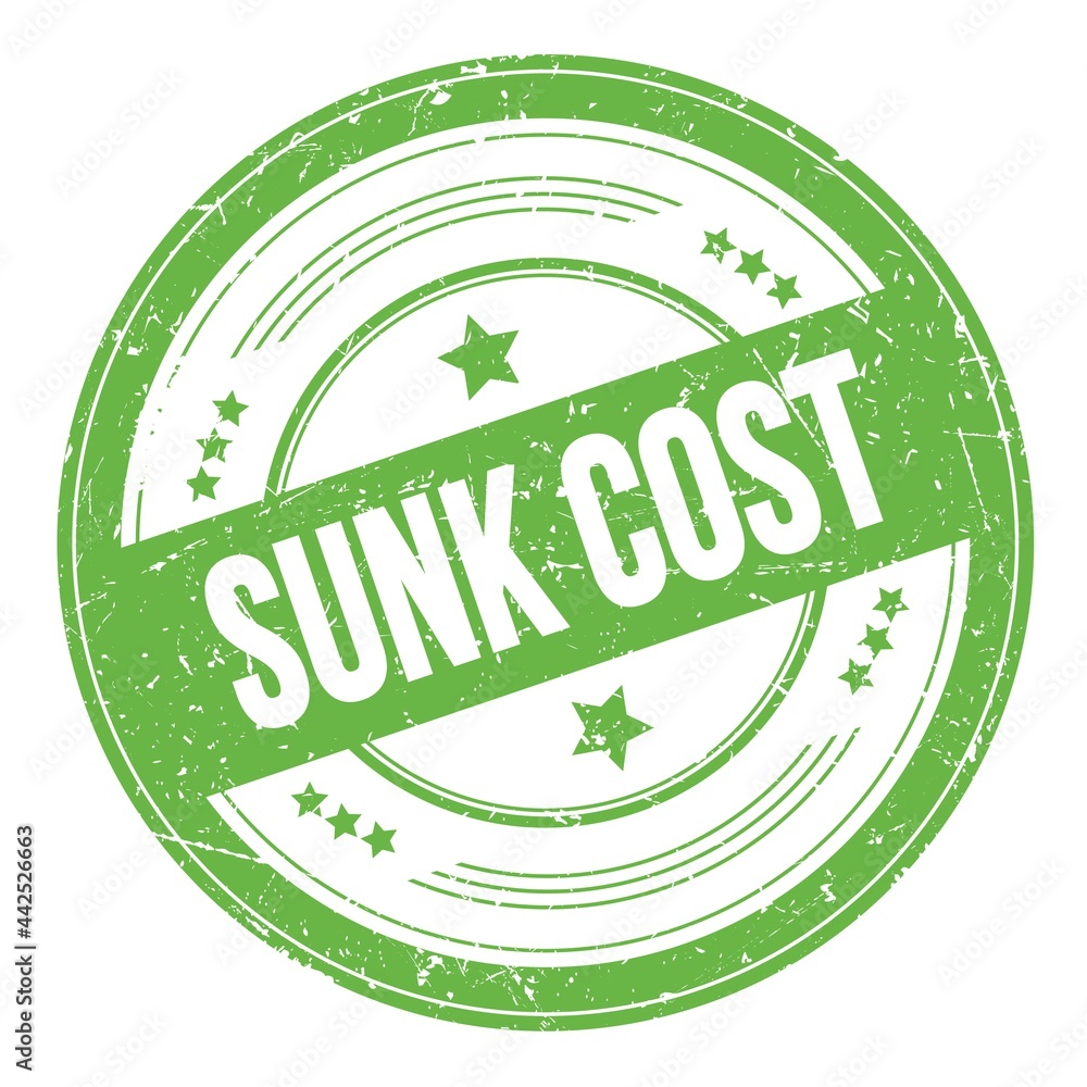 SUNK COST text on green round grungy stamp. SUNK COST text on green round grungy stamp.
