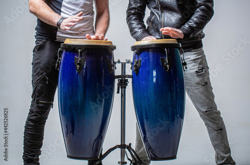 Canvas Print Performers playing bongo drums