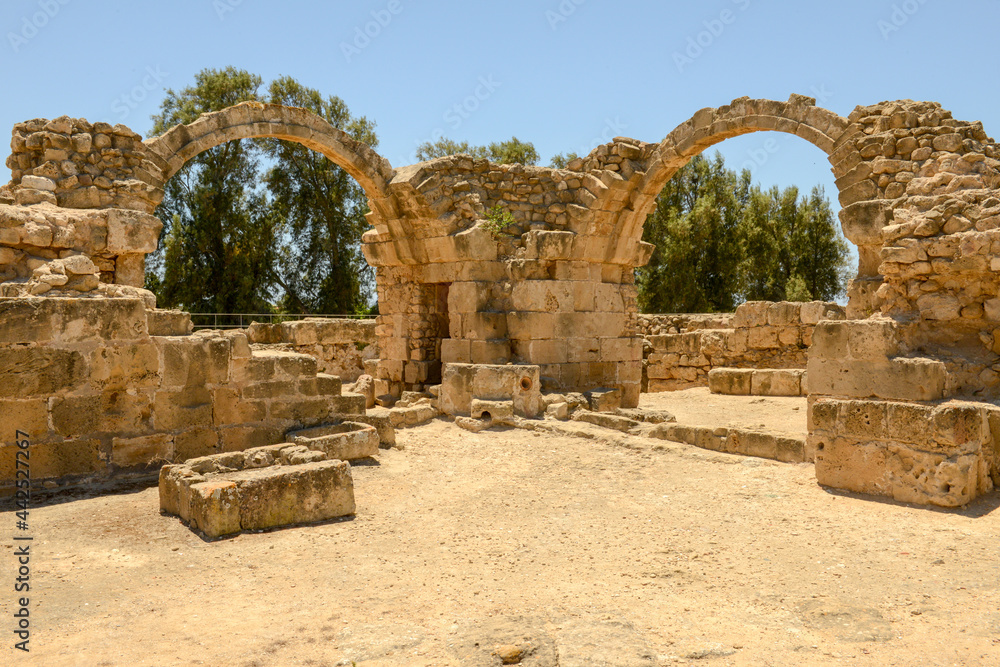 View at the Saranda Kolones ruins of Pafos on Cyprus