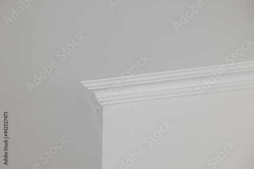 Home renovation, home decoration and real estate concept - Stucco on the ceiling, interior design and architectural abstract background. cornice.