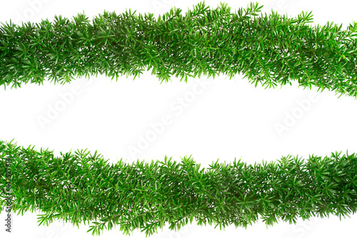 Green grass frame with copy-space. border template isolated on white background. 