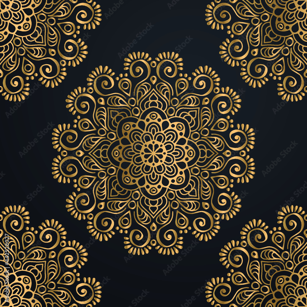 Golden Luxury Mandala Background Golden Luxury Mandala Background