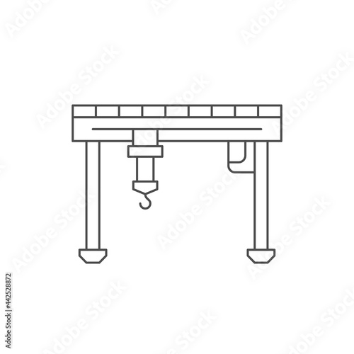 Gantry crane line outline icon