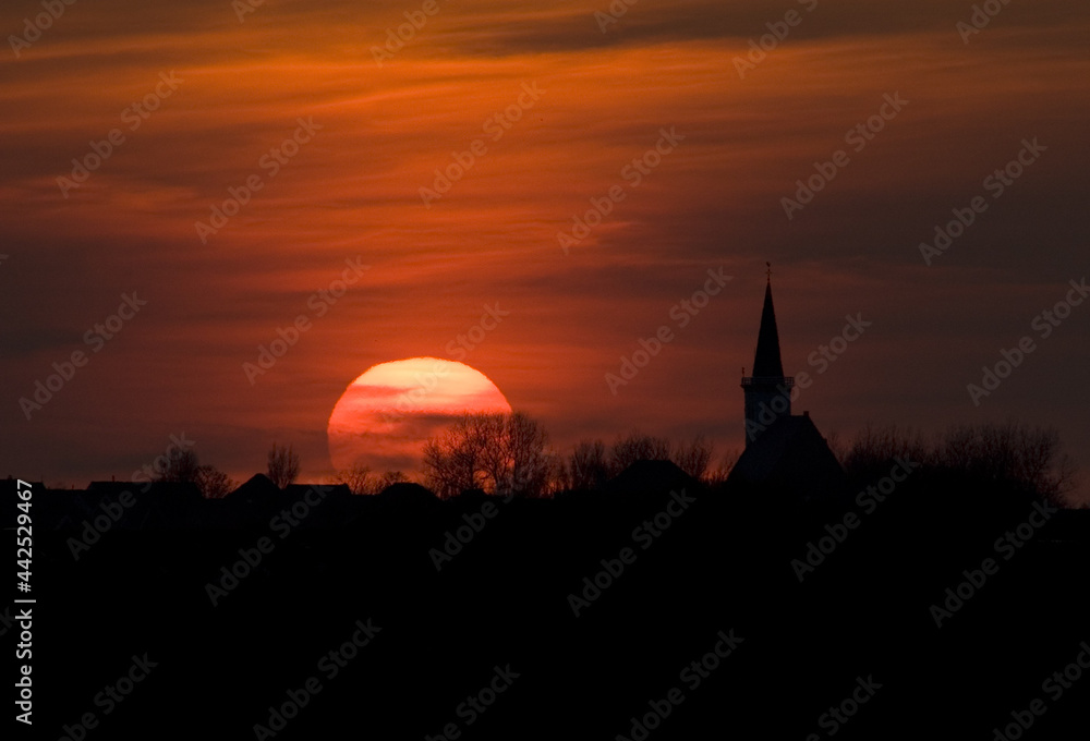 Obraz premium Sunset Texel Netherlands, Zonsondergang Texel Nederland
