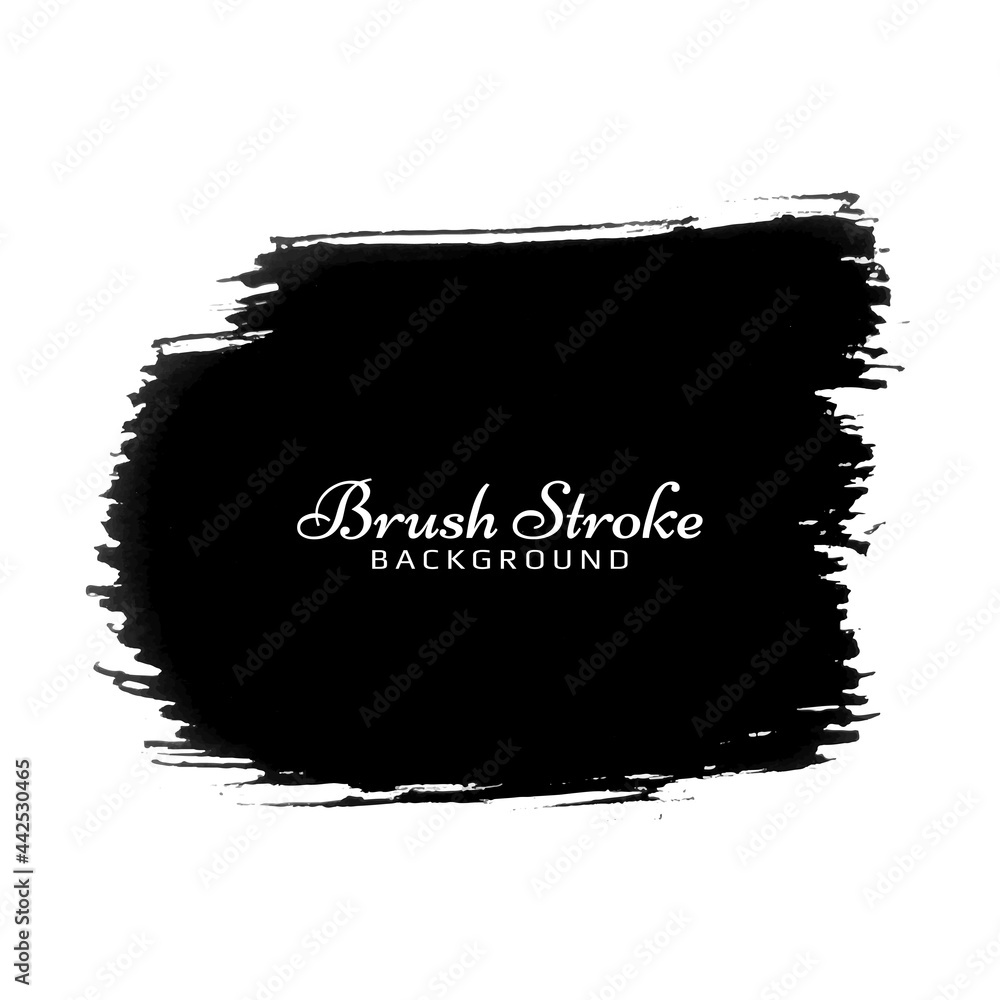 Decorative black watercolor brush stroke design
