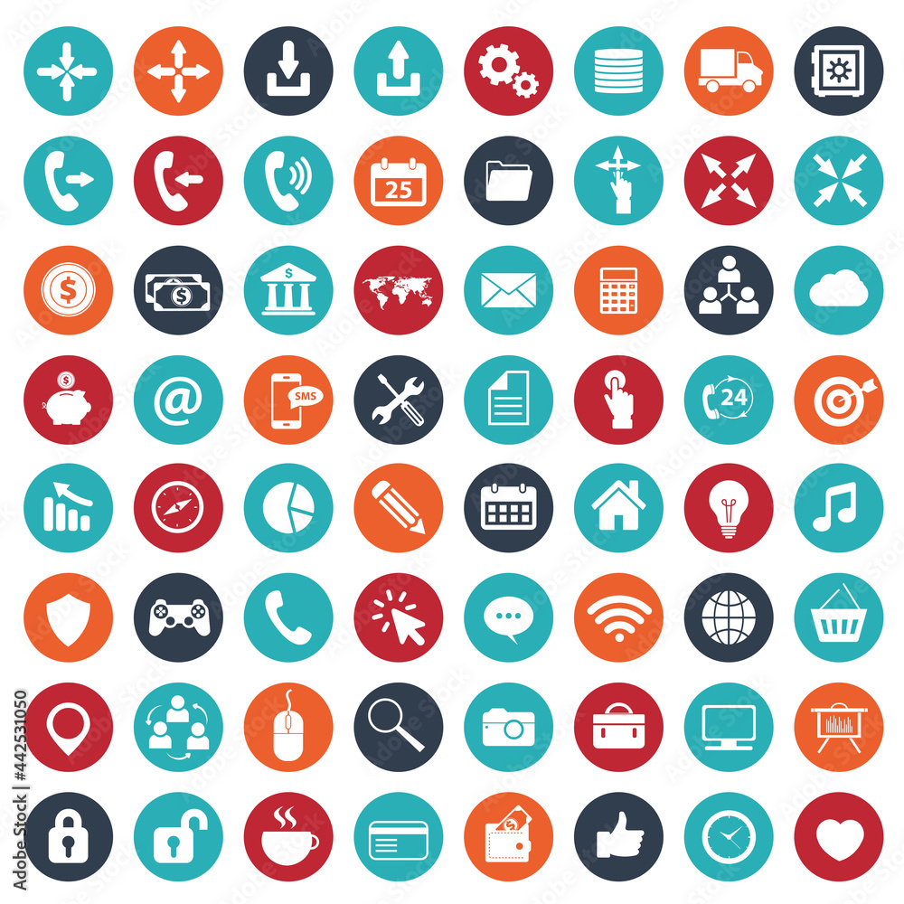 Icon set for business and technology for websites and mobile applications. Flat vector illustration Icon set for business and technology for websites and mobile applications. Flat vector illustration