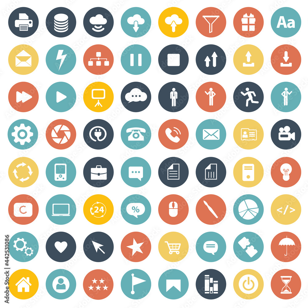 Web design icon set. Universal set. Flat vector illustration Web design icon set. Universal set. Flat vector illustration