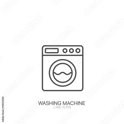 Washing machine outline vector icon. Editable stroke