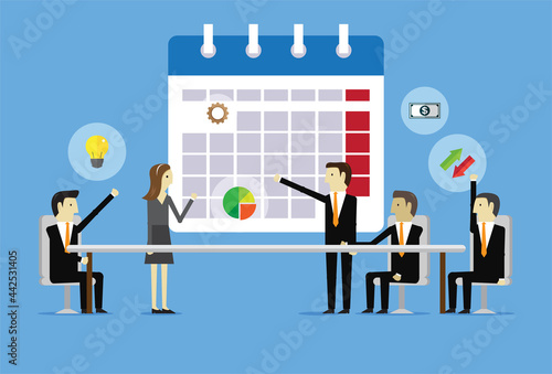 Business meeting and work schedule calendar