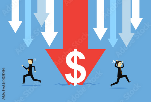 Businessmen panicked by the falling dollar