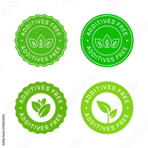 Set of Additives Free Icon Badge Signs Vector Desgin.