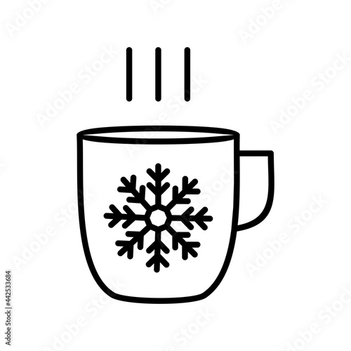 Hot Tea Outline Vector Icon Design