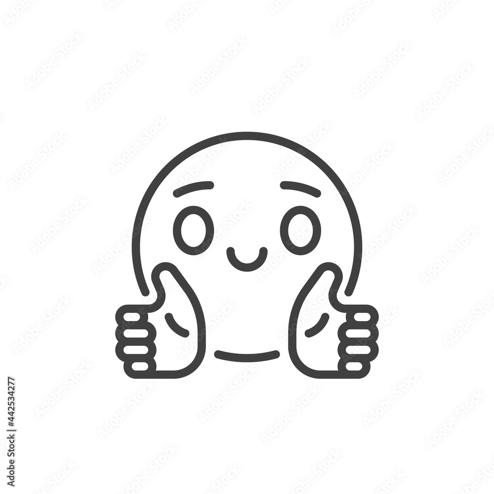 Emoji with open hands gesture line icon Emoji with open hands gesture line icon