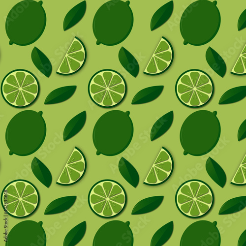 seamless pattern with lemons and leaves