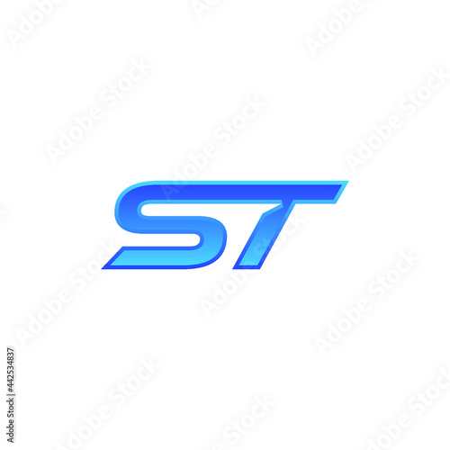 ST letter logo badge for business, technology company. © elektra
