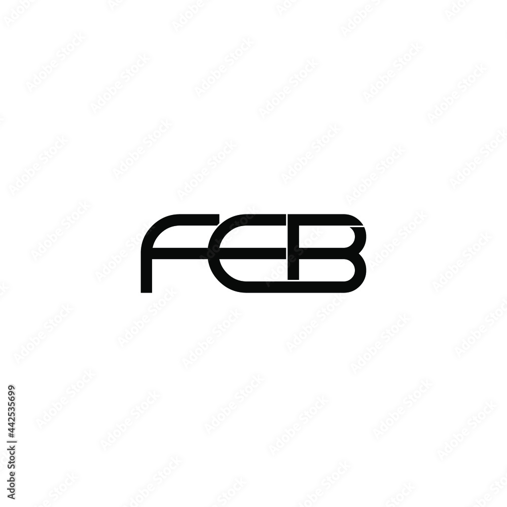 feb letter original monogram logo design