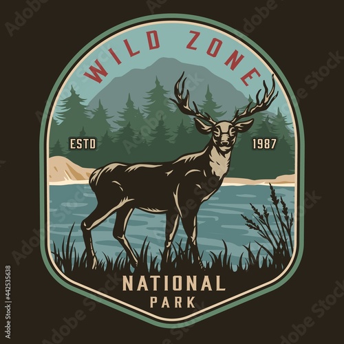 National park vintage colorful logo