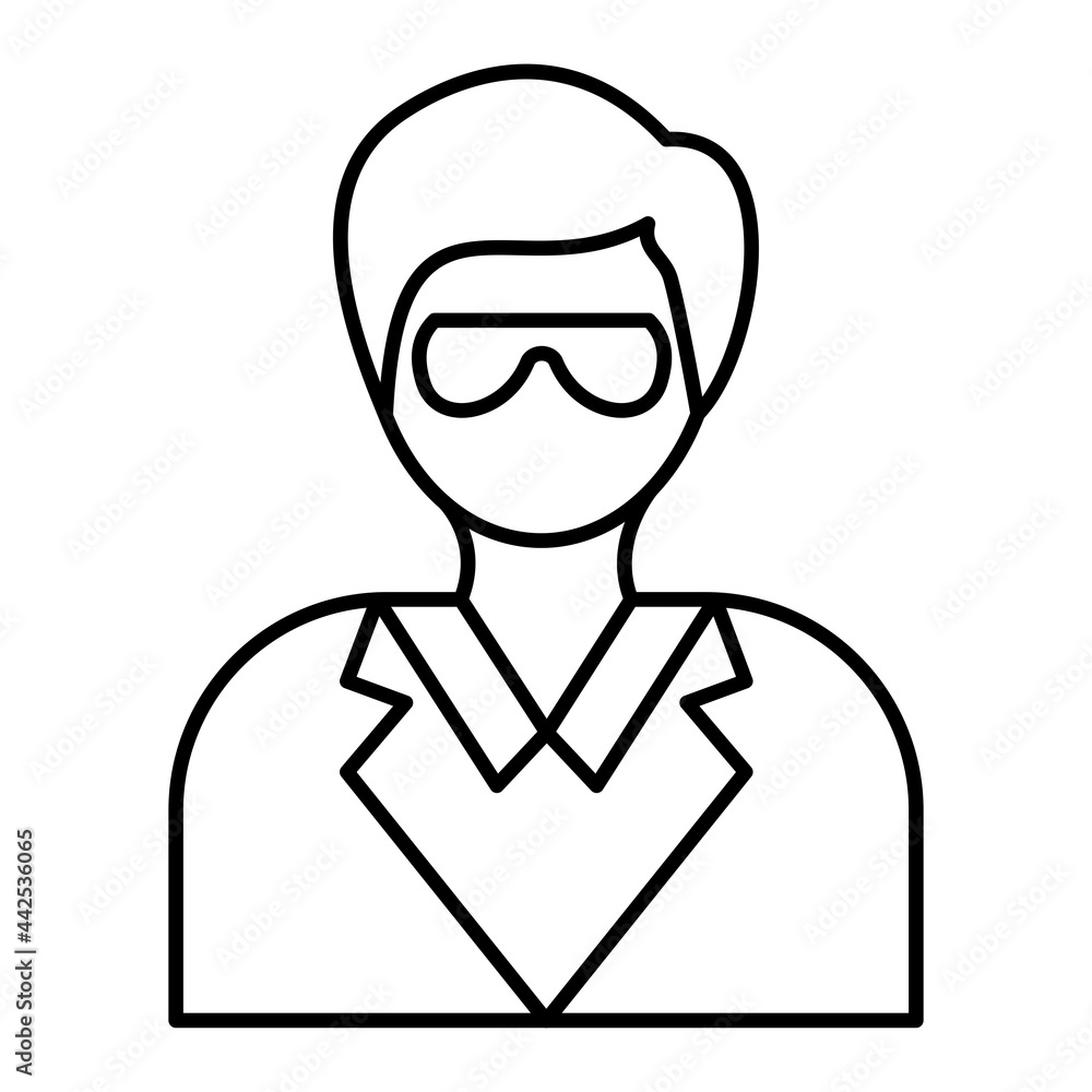 Vector Scientist Outline Icon Design Vector Scientist Outline Icon Design