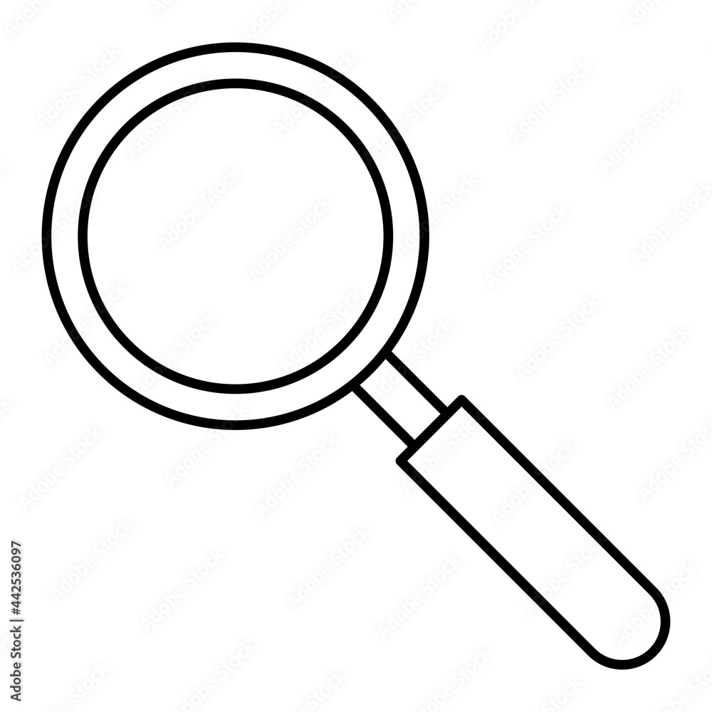 Vector Magnifying Outline Icon Design Vector Magnifying Outline Icon Design