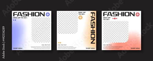 Minimal gradient fashion instagram post set