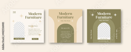 Furniture instagram social media post template