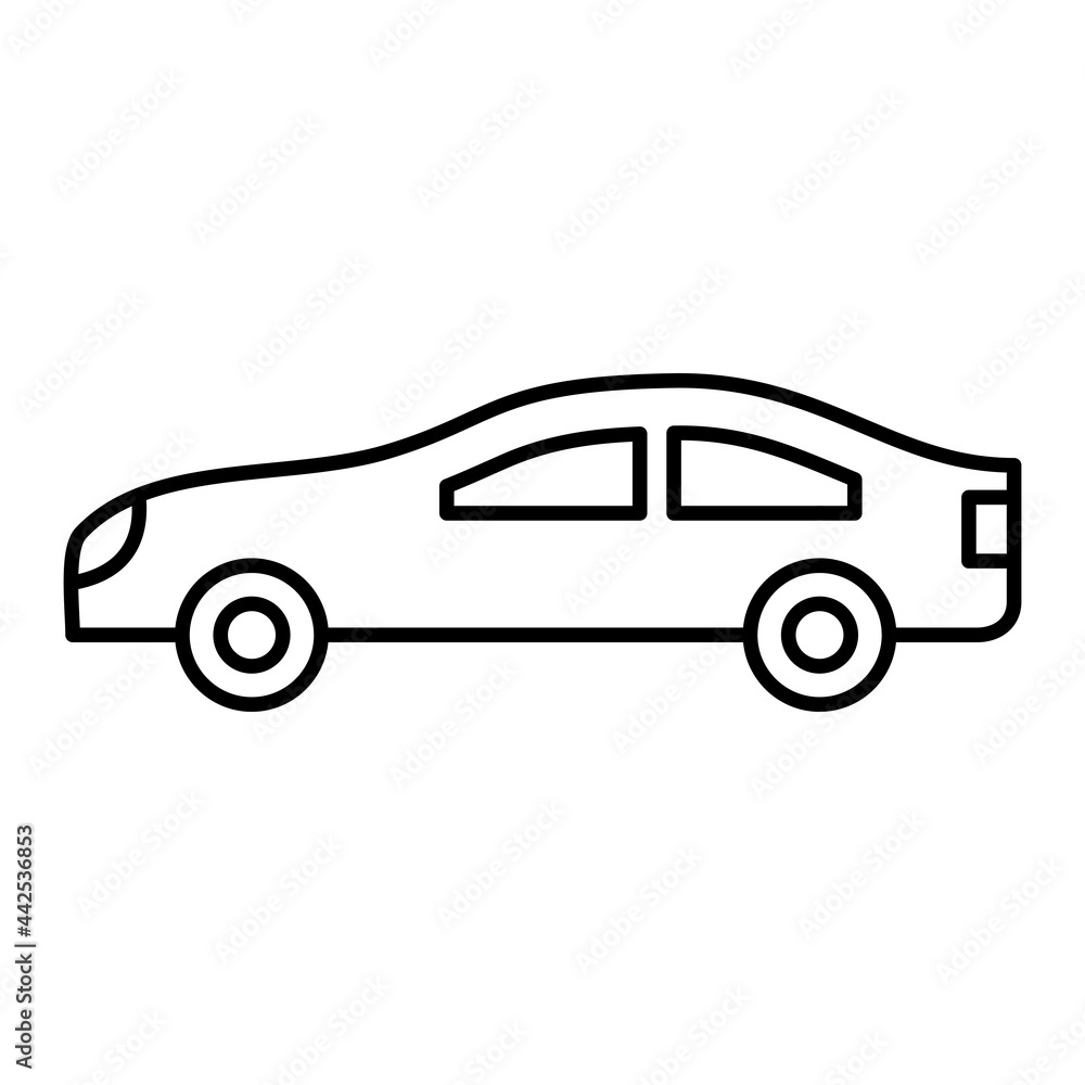 Vector Car Outline Icon Design