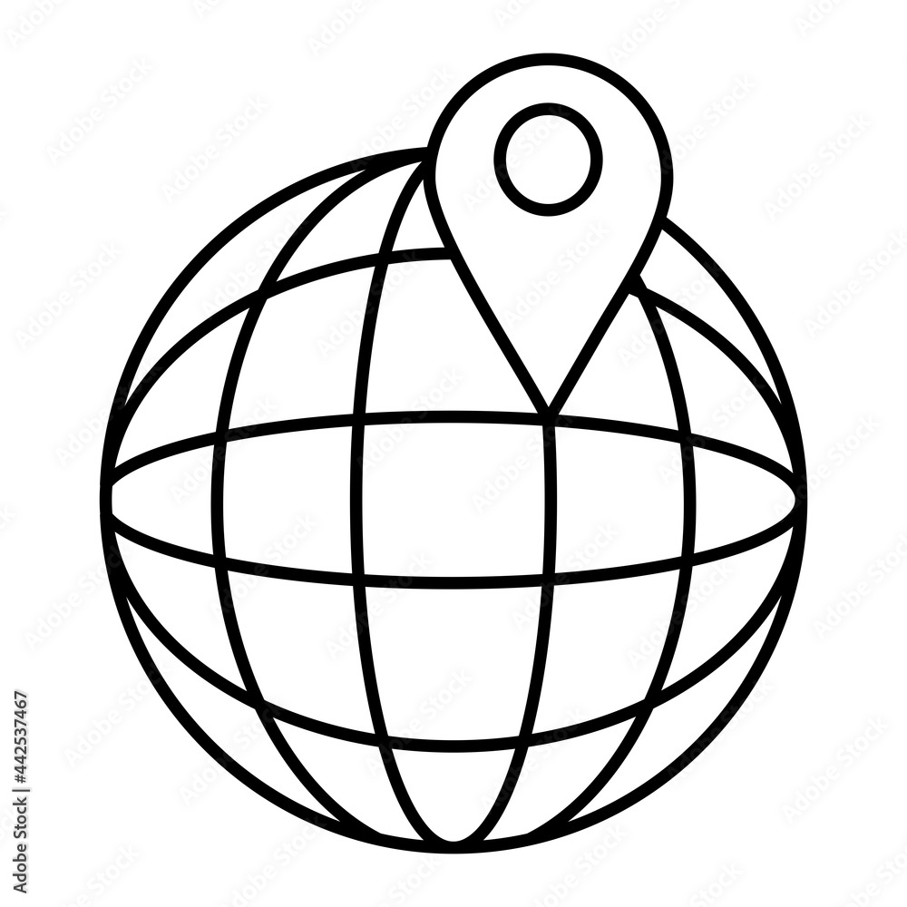 Vector Globe Location Outline Icon Design Vector Globe Location Outline Icon Design