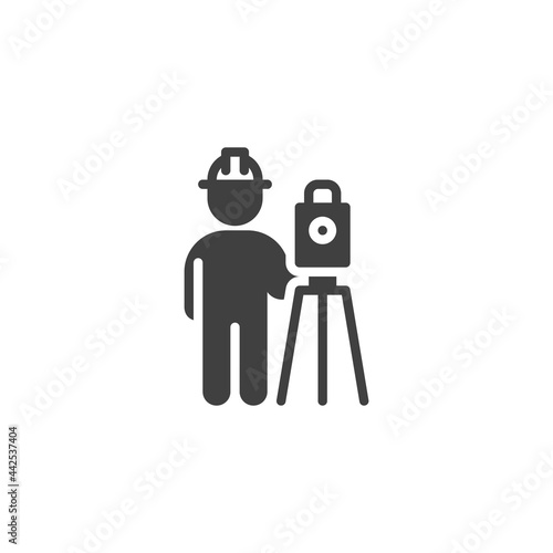 Surveyor engineer vector icon