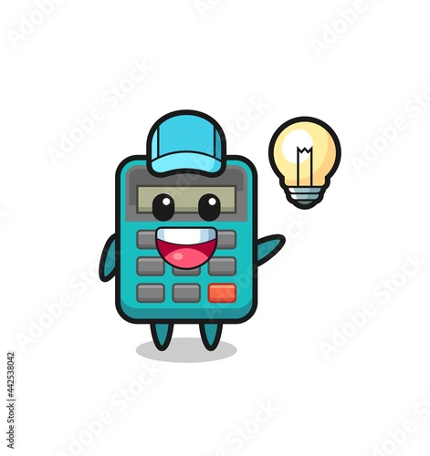 calculator character cartoon getting the idea