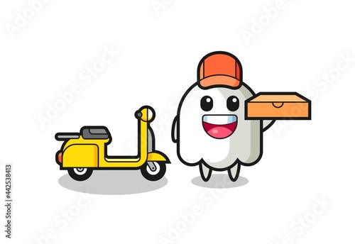 Character Illustration of ghost as a pizza deliveryman