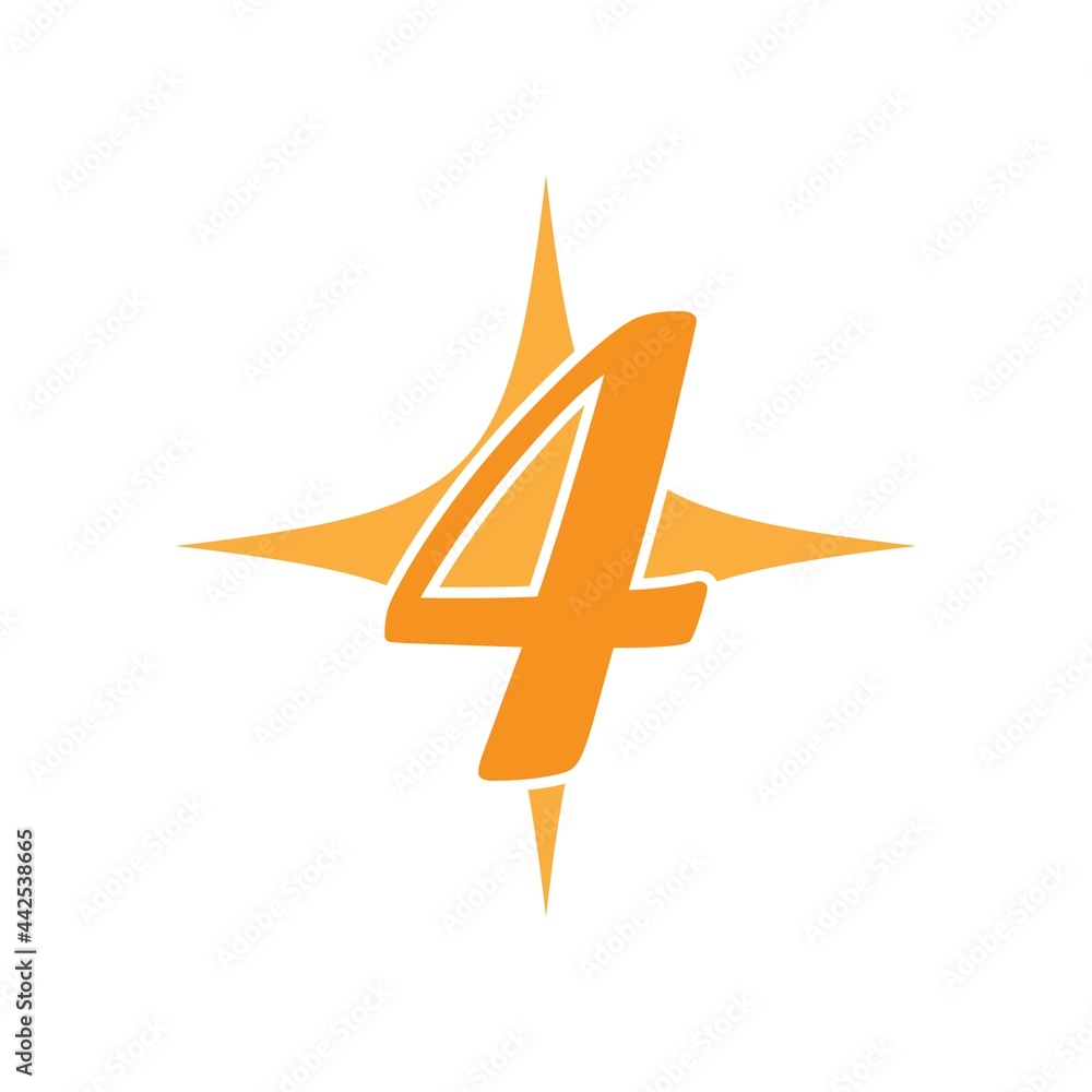 Obraz premium Star number logo